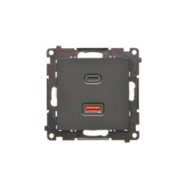 TEC2CAQ.01/149 Ładowarka USB typ A+C 30W, (moduł), Czarny mat - Simon 55