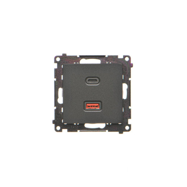 TEC2CAQ.01/149 Ładowarka USB typ A+C 30W, (moduł), Czarny mat - Simon 55
