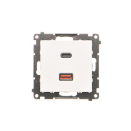 TEC2CAQ.01/111 Ładowarka USB typ A+C, 30W, (moduł), Biały mat - Simon 55