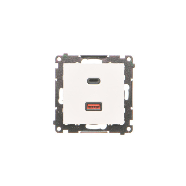 TEC2CAQ.01/111 Ładowarka USB typ A+C, 30W, (moduł), Biały mat - Simon 55