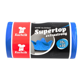 Kuchcik, Worki na śmieci 35L MDPE s-top extra strong niebieskie, 30 szt. [2885]