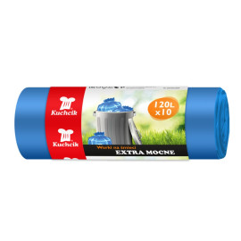 Kuchcik, Worki na śmieci 120L LDPE extra mocne  niebieskie STANDARD, 10 szt.,  [2833]