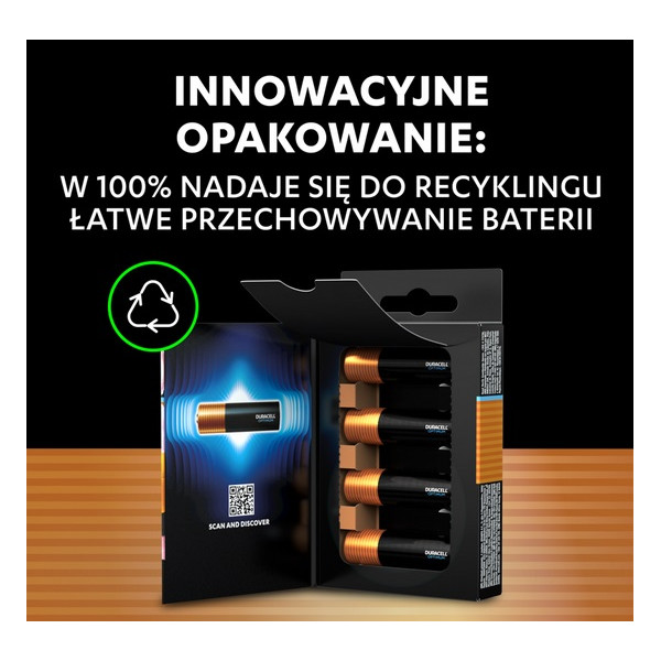 Bateria AAA (LR03) alkaliczna 1,5V - OPTIMUM DURACELL (cena za blister 4 szt)