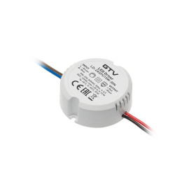 Zasilacz LED puszkowy 12V,15W, input 220-240VAC, IP20, wym.fi55 x 21mm z przewodami 100mm, LD-ZASPU15W-30N