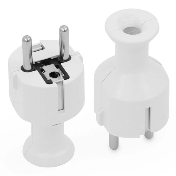 WT-40 BIAŁY EKSPOZYTOR Wtyczka rozbieralna, prosta Uni-SCHUKO, 2p+Z Schuko, 16A, 250V (opak. 30 szt.)