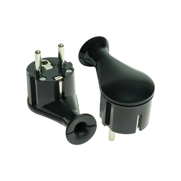 WT-50 CZARNY EKSPOZYTOR Wtyczka rozbieralna, kątowa Uni-SCHUKO, 2p+Z, 16A, 250V (opak. 30 szt.)