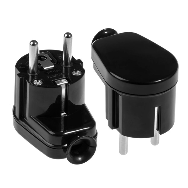 WT-16U CZARNY EKSPOZYTOR Wtyczka rozbieralna, kątowa Uni-SCHUKO, 2p+Z, 16A, 250V (opak. 30 szt.)