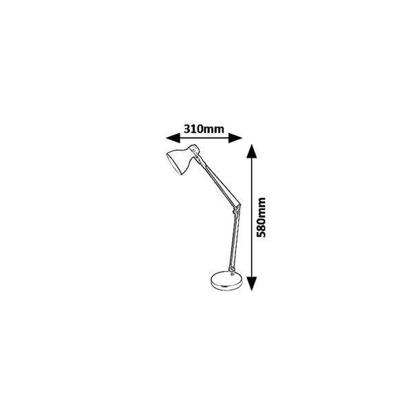 Lampa biurkowa E14, wys.58cm - Carter czarna