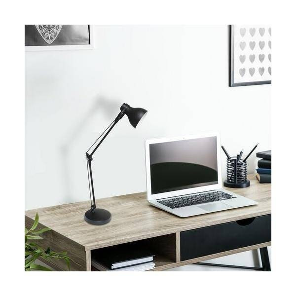 Lampa biurkowa E14, wys.58cm - Carter czarna