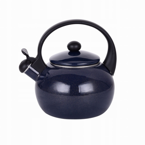Czajnik emaliowany granatowy 2,2L, gwizdek, indukcja. 1038B