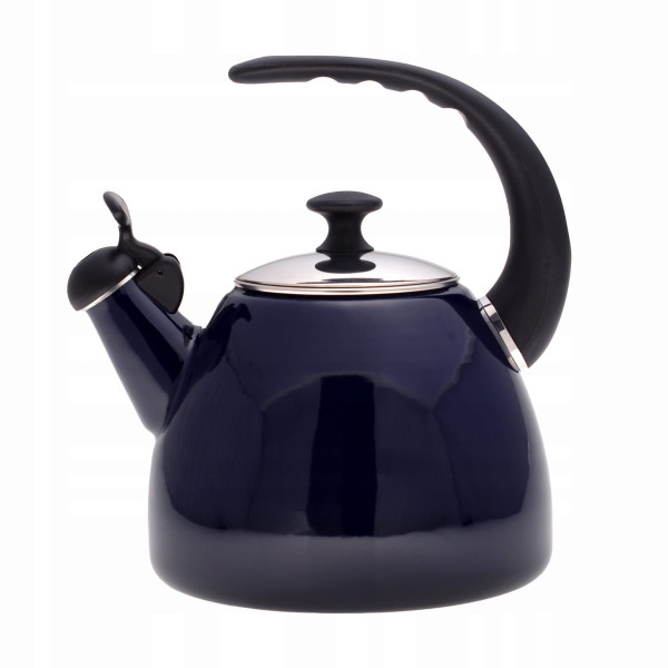 Czajnik emaliowany 2,5L granatowy, gwizdek, indukcja, gaz, 1040D Kamille 