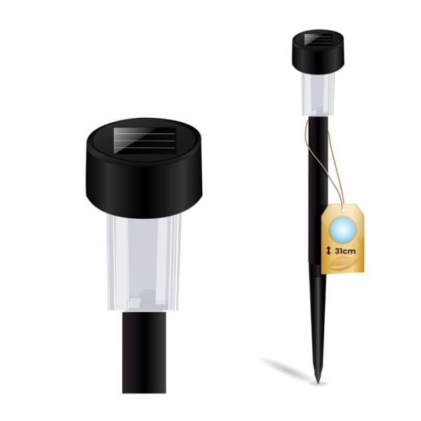 PALIS BLACK [LUMSOL1090] Lampa Ogrodowa LED Solarna Zewnętrzna Wbijana 6500K
