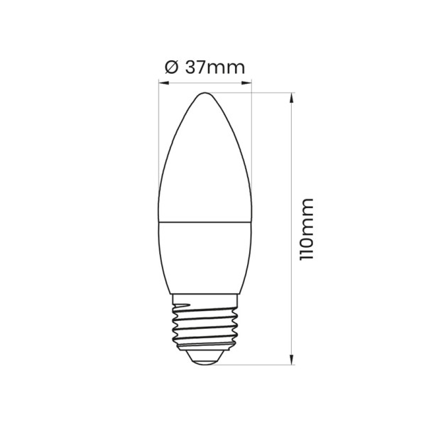 Żarówka LED E27 9W (zamiennik 67W) 900lm - świeczka 230V 4000K (neutralna-biała) - ELB102NW PROFILED INQ