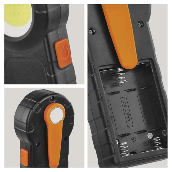 Latarka LED COB 350 lumenów (3 baterie AAA w zestawie), P4715 Emos