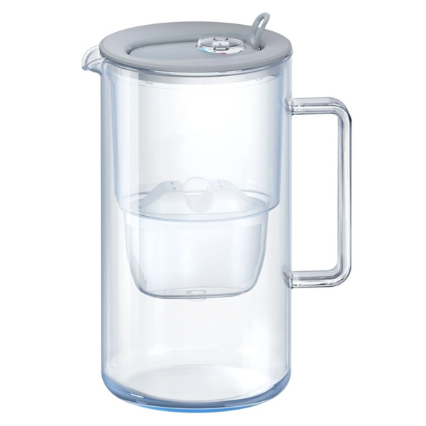 Dzbanek filtrujący szklany Aquaphor Glass 2,5l z wkładem Maxfor+ MG, szary