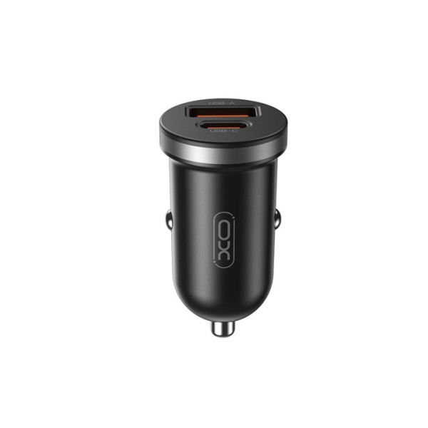 Ładowarka samochodowa 30W 1xUSB + 1xUSB-C czarna - XO CC56