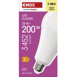 Żarówka LED E27 28W (zamiennik 200W) 3452lm - A95 230V 2700K (ciepło-biała) - ZQ5E91 EMOS