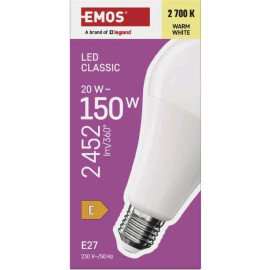 Żarówka LED E27 20W (zamiennik 150W) 2452lm - A80 230V 2700K (ciepło-biała) - ZQ5E81 EMOS