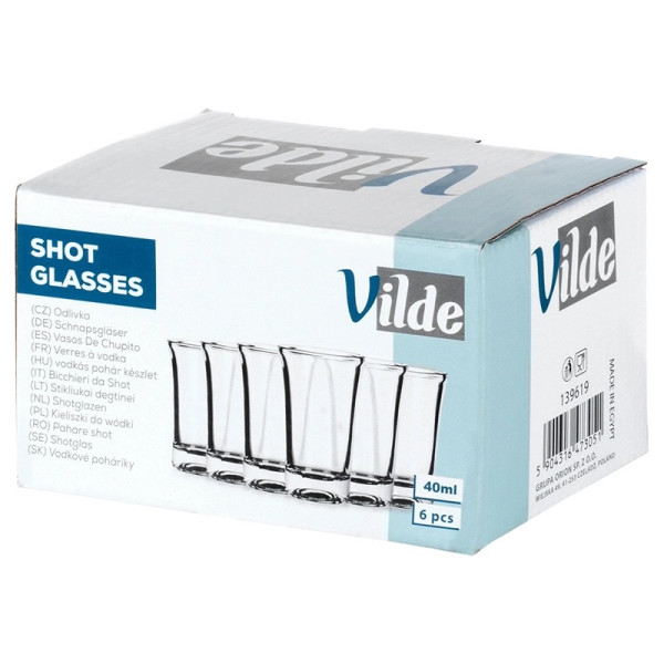 6x kieliszki do wódki, szklane, 40ml, zestaw 