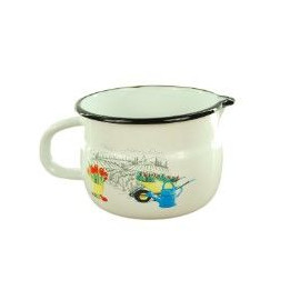 elopol kubek emal wypukły Ogród z dziobkiem 12cm , 1,2L ,  204 12  [895525]