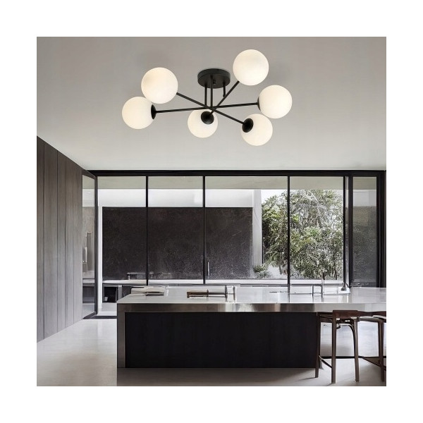 Lampa Wisząca Sufitowa Żyrandol Białe Kule BALI 0033 E27x6
