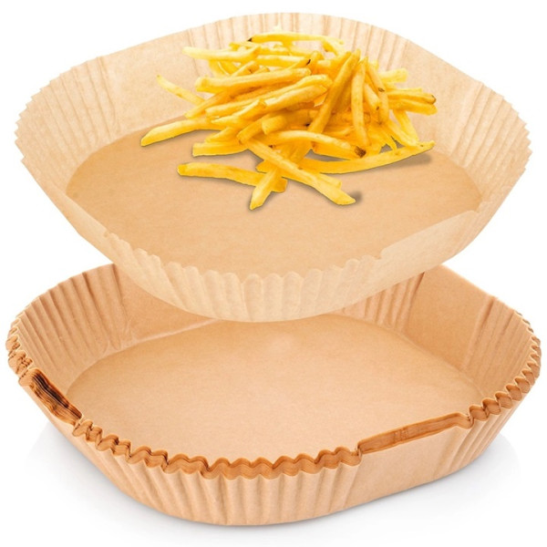 50x Papier do pieczenia wkład do frytownicy AIRFRYER 20x20cm 