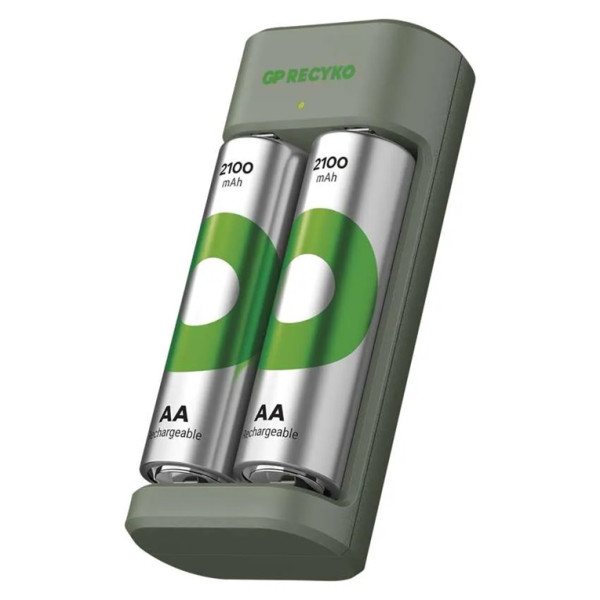 Ładowarka podstawowa GP ReCyko (USB) E221 + 2 akumulatory NiMH AA 2100 mAh 