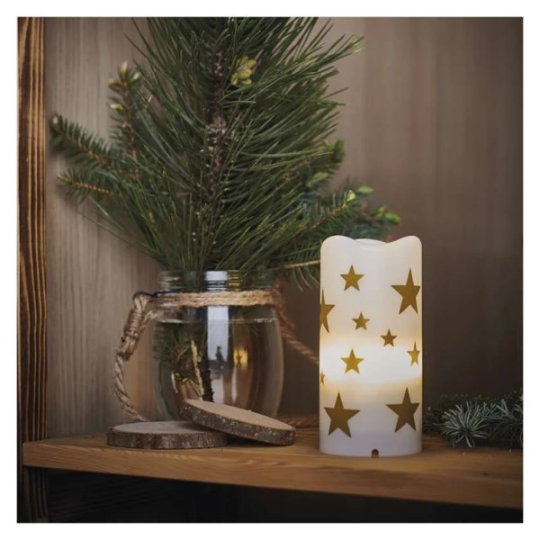 Projektor LED gwiazdki, 3x AAA / USB, ciepła biel