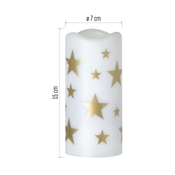 Projektor LED gwiazdki, 3x AAA / USB, ciepła biel