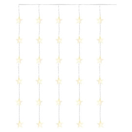 Dekoracje Świąteczne - 30 LED kurtyna migające gwiazdki 120x90 ciepła biel, IP44, timer