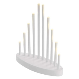 Dekoracje Świąteczne - świecznik biały 10 LED, 25 cm 3x AA biały ciepła biel, timer 