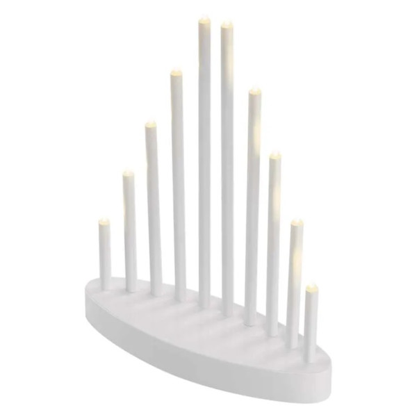 Dekoracje Świąteczne - świecznik biały 10 LED, 25 cm 3x AA biały ciepła biel, timer 
