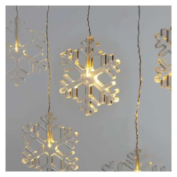 Dekoracje Świąteczne - 8 LED duże śnieżynki 45x84 cm ciepła biel, IP44