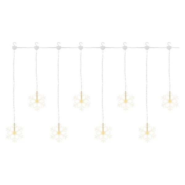 Dekoracje Świąteczne - 8 LED duże śnieżynki 45x84 cm ciepła biel, IP44