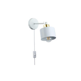 Kinkiet E27 LED Elza ruchomy x1 biały + złoty wtyc, 4201