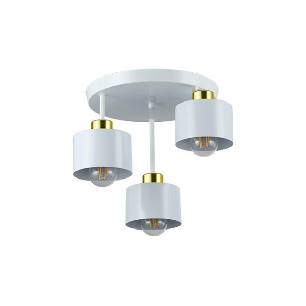 Kinkiet E27 LED Elza x3 biały + złoty okrągły, 2547