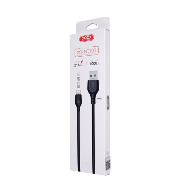 Kabel USB-A - USB-C 1,0m 2,1A biały - XO NB103 