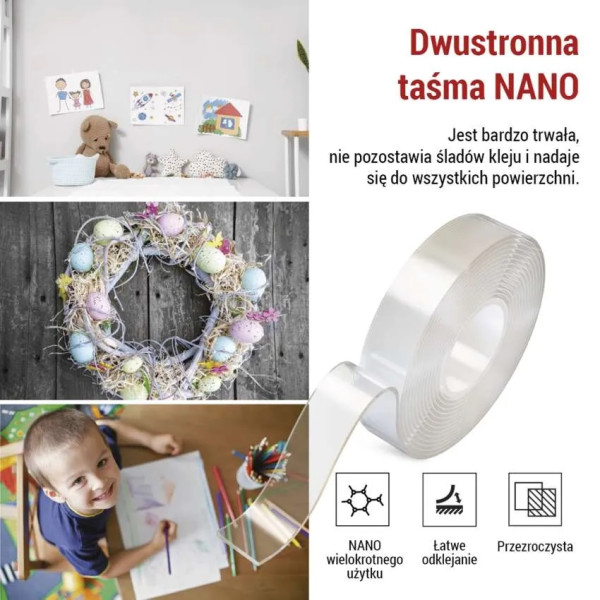 Taśma dwustronna NANO 30mm / 3m, przezroczysta 