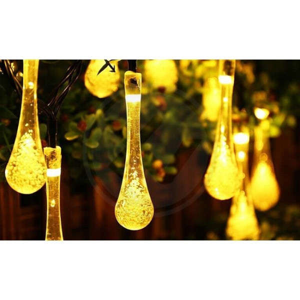 Girlanda LED solarna 20xLED łezka, 485cm, 0637