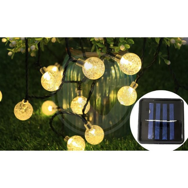 Girlanda LED solarna 20xLED okrągłe, 485cm, 0138