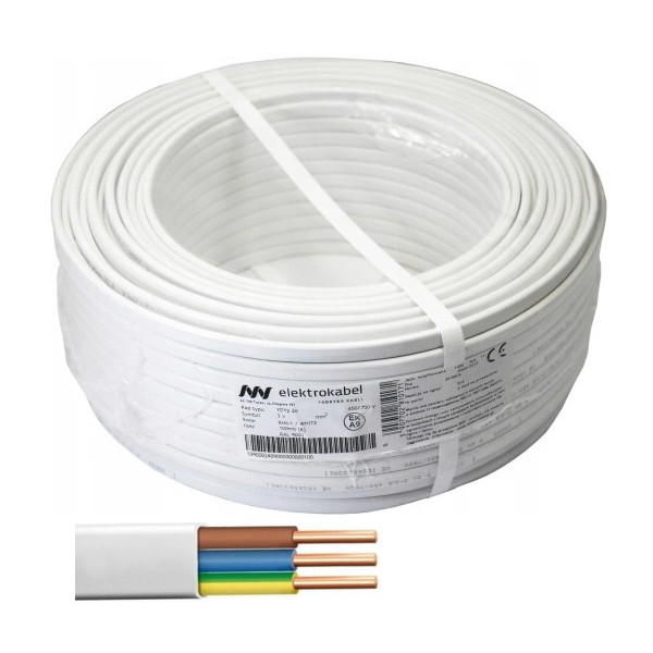 YDYp 3x2,5 ELEKTROKABEL przewód 450/750V (100mb)  