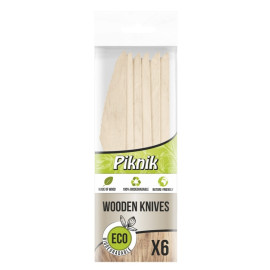 Piknik - noże drewniane 6 szt [4078]