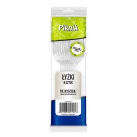 Piknik - łyżki wielorazowe przezroczyste, 6 szt [4115]