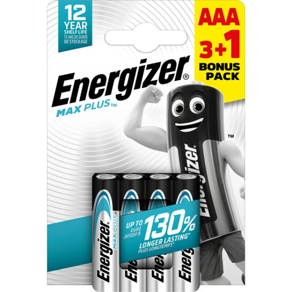 BATERIA ENERGIZER MAX PLUS AAA LR03 /3+1 eco