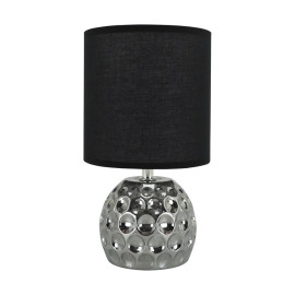 Lampka stołowa wys. 26cmm (szkło+tkanina) - DRAGONA E14 BLACK