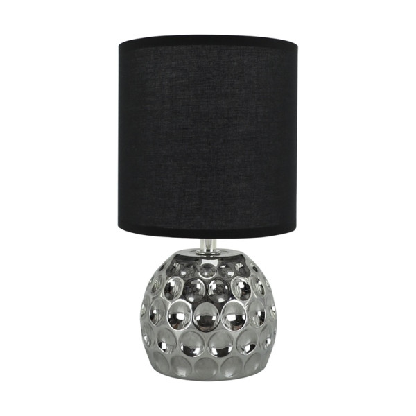 Lampka stołowa wys. 26cmm (szkło+tkanina) - DRAGONA E14 BLACK