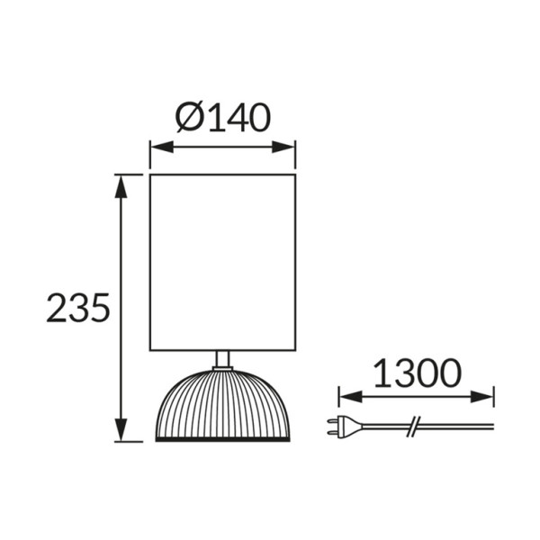 Lampka stołowa wys.23,5cm (ceramika+tkanina) - PASMA E14 GREY 