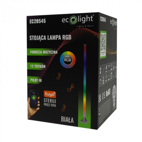 Stojąca Lampa RGB muzyczna TUYA BIAŁA  EC20545