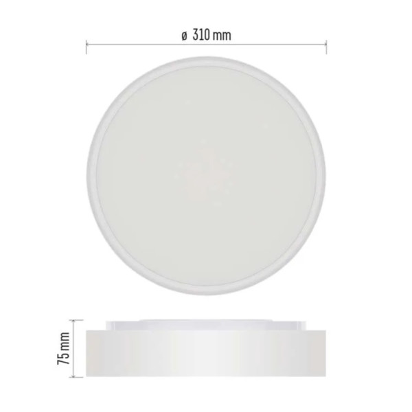 Plafon, panel LED natynkowy RORI okrągły, biały, 17W, CCT
