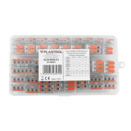 Zestaw 51szt szybkozłączek z dźwigniami do wszystkich rodzajów przewodów: SZ-2D x25szt, SZ-3Dx20szt, SZ-5Dx6szt